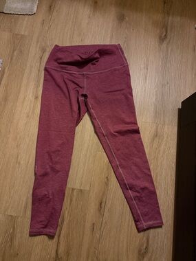 Fleo Maroon Seam-Detail Performance Leggings